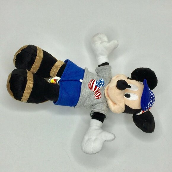 Disney Mickey Mouse 10" Mini Bean Bag Patriotic Plush Toy American Flag Stuffie - Picture 3 of 9